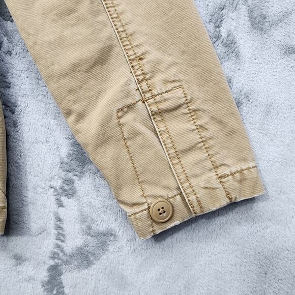 Vintage Mossimo Jacket Mens L Tan Canvas M65 Military Button Zip Distressed - Picture 5 of 12